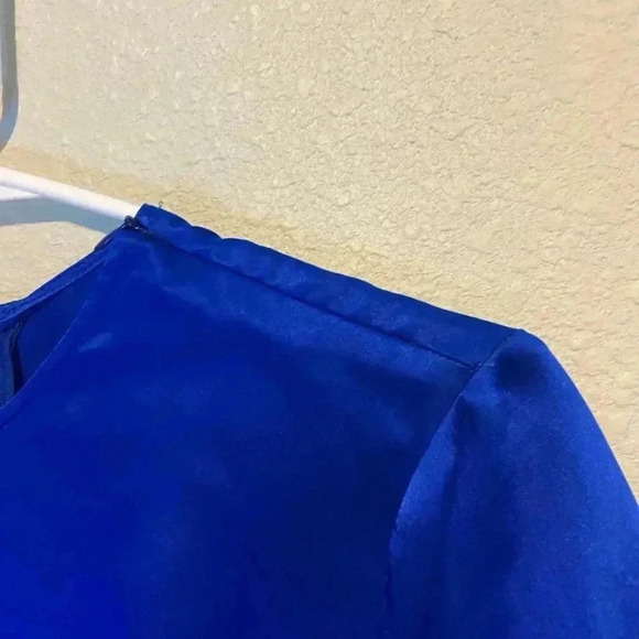 Michelle Mason Origami Cobalt Blue Silk Mini Dress - Picture 5 of 7